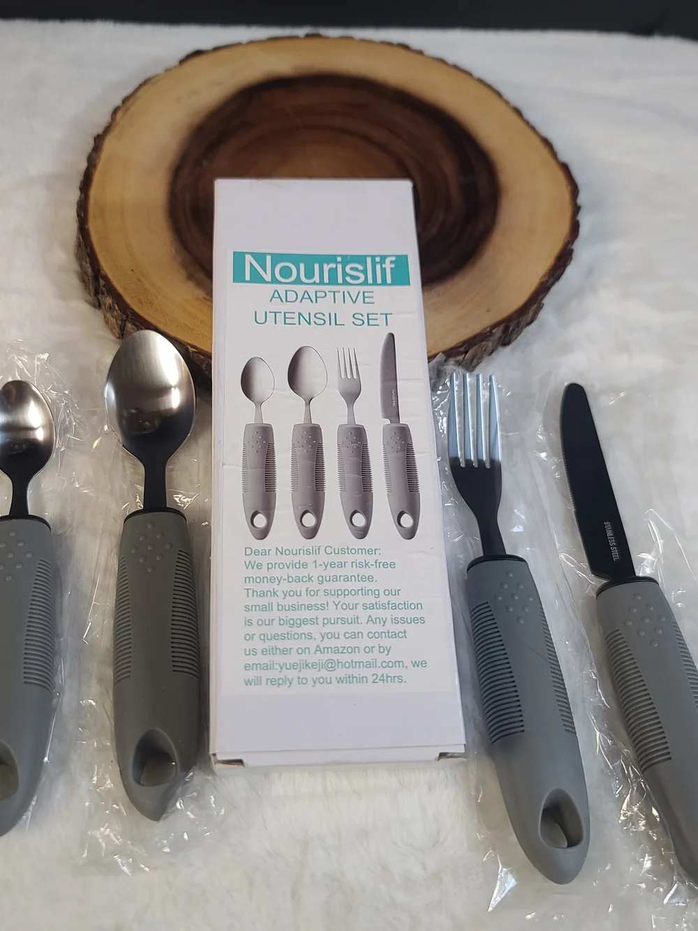 Source Unknown Nourislif Adaptive Utensil Set - Light Gray